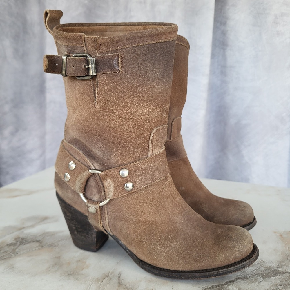 Matisse Suede Harness Boots Women's Size 8 Tan